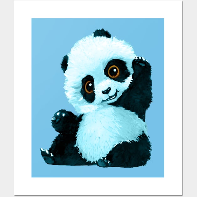 Baby Blue Panda Wall Art by DavidLoblaw